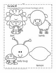 The Letter L Coloring Pictures